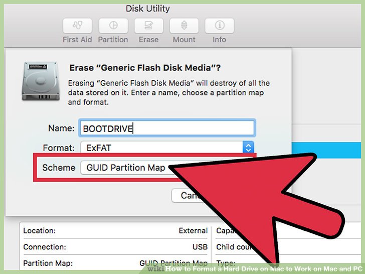 Format hard drive for mac and pc